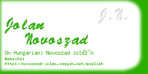 jolan novoszad business card